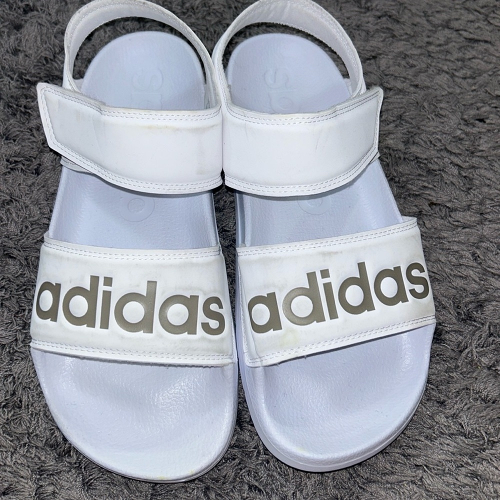 strappy white addidas sandal